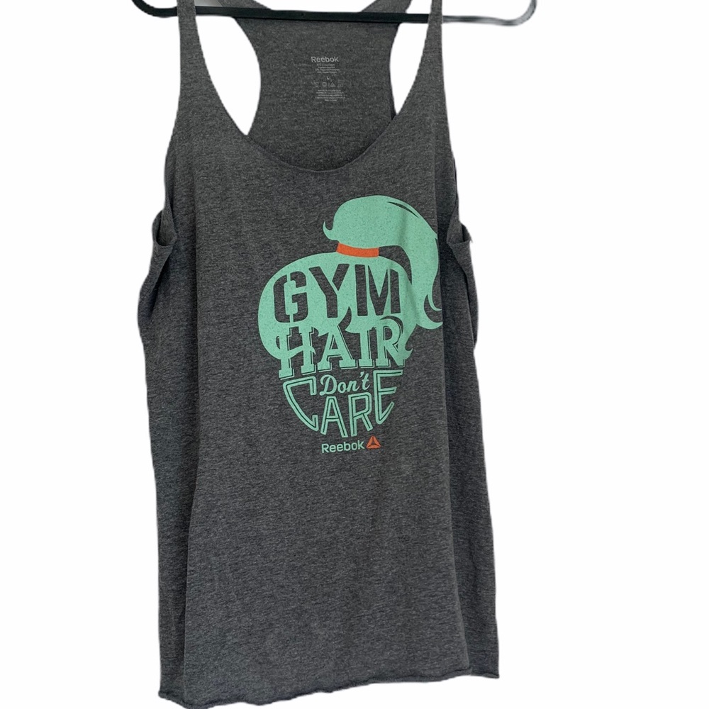 3/$18 🌻 Reebok “Gym hair don’t care” muscle tee